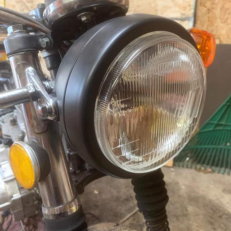 ZZJAUBI Black Motorcycle Headlight Housing 5.75 5 3/4inch Headlight Bucket compatible with Shadow Cafe Racer Bobber Cruiser - Image 5